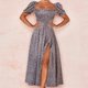 thumbnail image 1 of Nuevo vestido transfronterizo con estampado Floral para mujer, estilo francés, sin espalda, ajustado, con cuello Halter, largo hasta la rodilla, manga corta, cintura imperio, 1 of 5