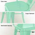 thumbnail image 6 of Dovov Metal Dining Chairs Set of 4, Stackable Patio Chairs Modern Outdoor Metal Chairs Trattoria Chair for Bistro Cafe Restaurant, Mint Green, 6 of 9