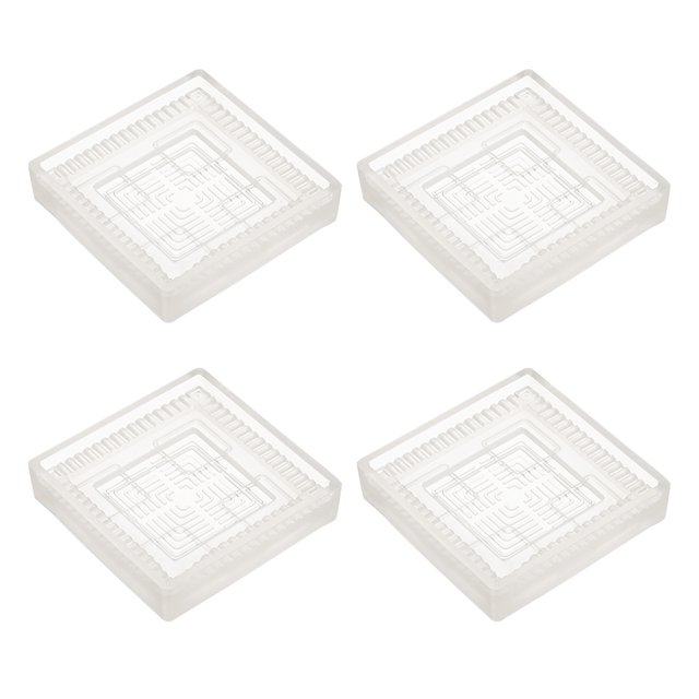 Uxcell 4 Pcs Copas de Caucho Cuadradas para Muebles, Protectores de Piso Cuadrados Transparentes para Pisos Ajuste 1.4 - 2.2 pulgadas