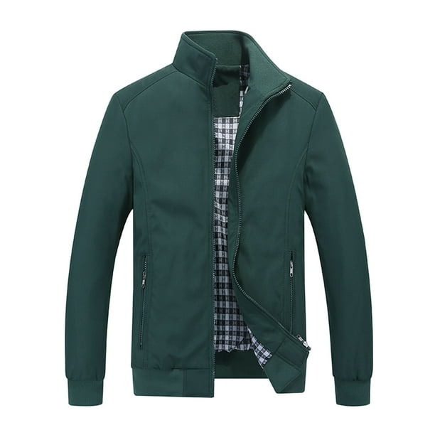 Chaqueta deportiva Augper con cremallera completa para hombre, cuello alto, sudadera informal de manga larga con bolsillo