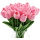 thumbnail image 1 of Tulipanes rosados artificiales de tacto real, 24 piezas, para decoración del hogar, ramo de boda, fiesta, baby shower, centros de mesa, decoración de ramo de novia (rosa),24pcs-azul marino, 1 of 7