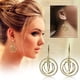 thumbnail image 2 of Pendientes geométricos de 3 capas con pedrería, pendientes finos colgantes dorados y plateados, elegantes accesorios de boda para mujer, joyas, regalo para ella, 2 of 7