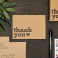 thumbnail image 3 of 120 Pack Kraft Paper Thank You Cards with Envelopes - Bulk Thank You Cards for Wedding, Graduation, Baby Shower, Commerce (Heart Design, 3.5x5 In), 3 of 10
