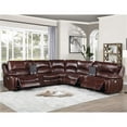 thumbnail image 3 of Pemberly Row Brown Leather 7-Piece Power Reclining Sectional, 3 of 11