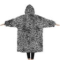 thumbnail image 2 of Oversized Wearable Blanket Hoodie,Black and Tan Leopard Print Sherpa Blanket Hoodie with Super Pockets,Super Warm Fuzzy Pullover for Women & Men, 2 of 6