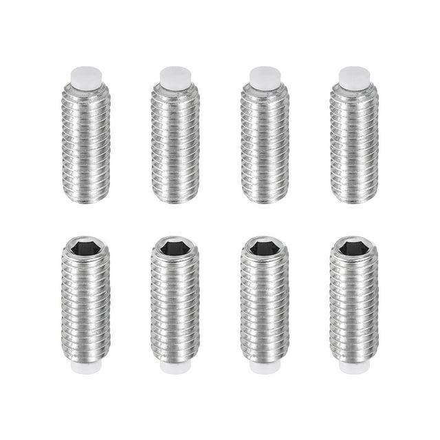 8 Pcs M8x20mm Nylon Tip Grub Screw, 304 Stainless Steel Metric Hex Socket Set Screws