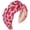 Raffia Hairband Rose Red, variant on Women's Boho Wide Knotted Rattan Woven Headbands with Pom Pom Hair Hoop - Summer Beach Party Hair Accessories (Raffia Hairband Bule)