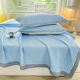 thumbnail image 3 of Cooling Queen Mattress Pad Set (3 Piece) - Honeycomb Breathable Mattress Protector with 2 Pillow Shams, Light Gray / Light Blue, 70.86" x 78.7", Not Include Pillow, 3 of 9