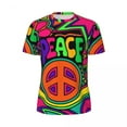 thumbnail image 4 of T Shirt For Men Pretty Pink Peace T-Shirt Colorful Hippy Design Hip Hop Gym Short Sleeve Quick-dryin, 4 of 7