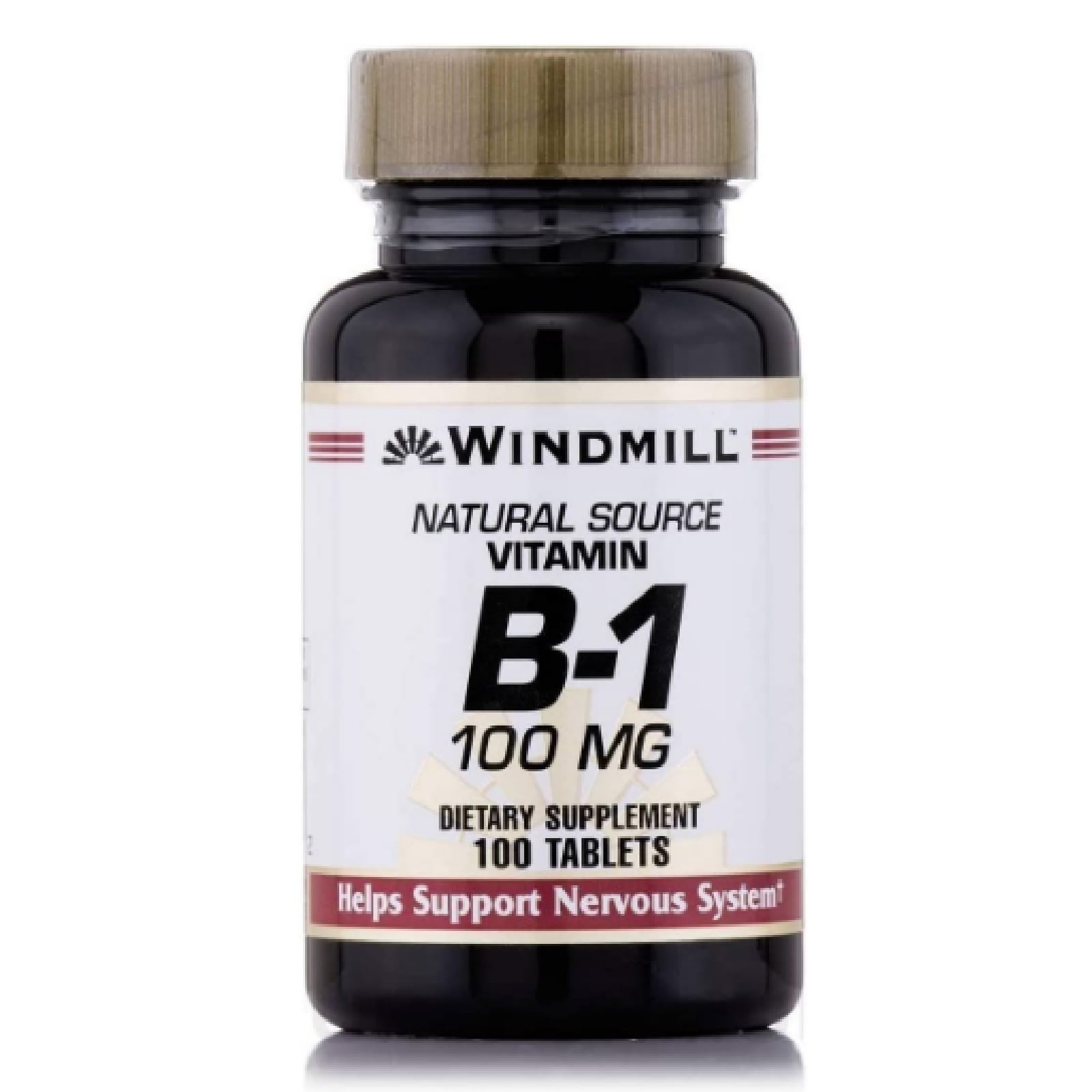 Windmill Natural Source Vitamin B1 100 mg Dietary Supplement, 100
