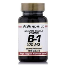Windmill Natural Source Vitamin B-1 100 mg Dietary Supplement, 100 Tablets
