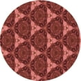 thumbnail image 1 of Ahgly Tapis Rond Lavable en Machine Intérieur Transitionnel Orange, 4 Pieds Rond, 1 of 7
