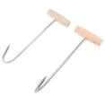 thumbnail image 3 of Jiandong Meat Hooks 2 Meat Hooks for Butchering, T-Shaped with Wood Handle - 12 inch Stainless Steel(11.42X3.94X3.15Inch), 3 of 10