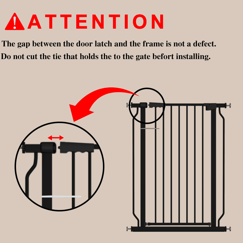 Fairy Baby Baby Gate Tall 40.55" Extra Wide Pet Dog Gate 30"-34" Black Metal