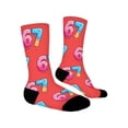 thumbnail image 4 of Socks for Men Women LSQii Cute Printed Ribbed Cotton Crew Socks Casual Daily Wear Comfort Cozy Streetwear for Sports,Athletic Style,Funny Gift,Size 5-10, Red, 4 of 7