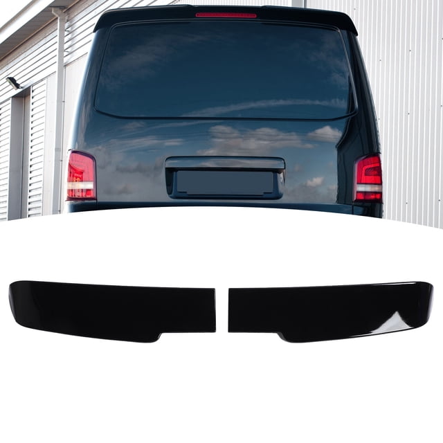 Labio de Ala del Techo de la Puerta del Granero Twin, Llamativo Fácil de Instalar el Techo de la Puerta del Granero Spoiler Gloss Black Para T5 T5.1 T6 T6.1 2003 A 2021