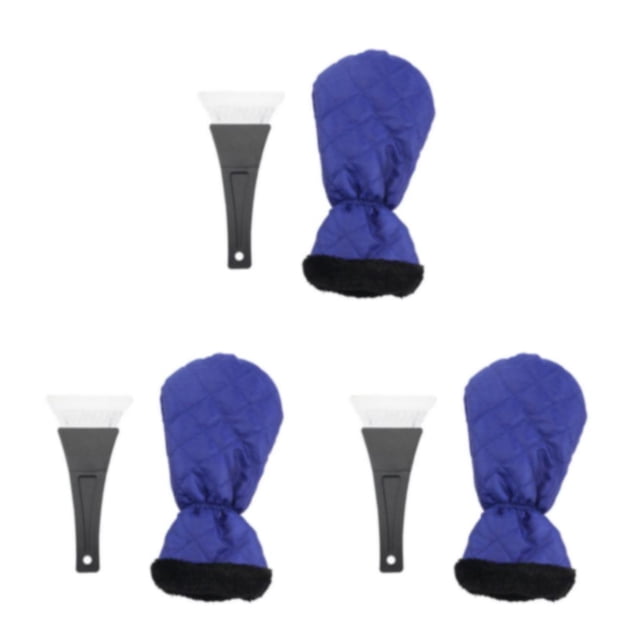 Redempat 2x Gloved Ice Scraper Multifunctional Ergonomic Safe For Windshields Car Ice Scraper With Glove Car Ice Scraper Mitten blue 3Set