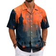 thumbnail image 2 of Halloween Shirts for Men Skeleton Bat Graphic Short Sleeve Scary Tees Pumpkin Print Collared Vintage Funny T Shirt M, 2 of 6