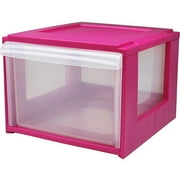 Iris Pink Stacking DVD Drawer, Set of 4