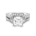 thumbnail image 3 of LaRaso Co 3.8 Carat TW Princess Cut CZ Wedding Ring Set in Sterling Silver for Women, 3 of 5