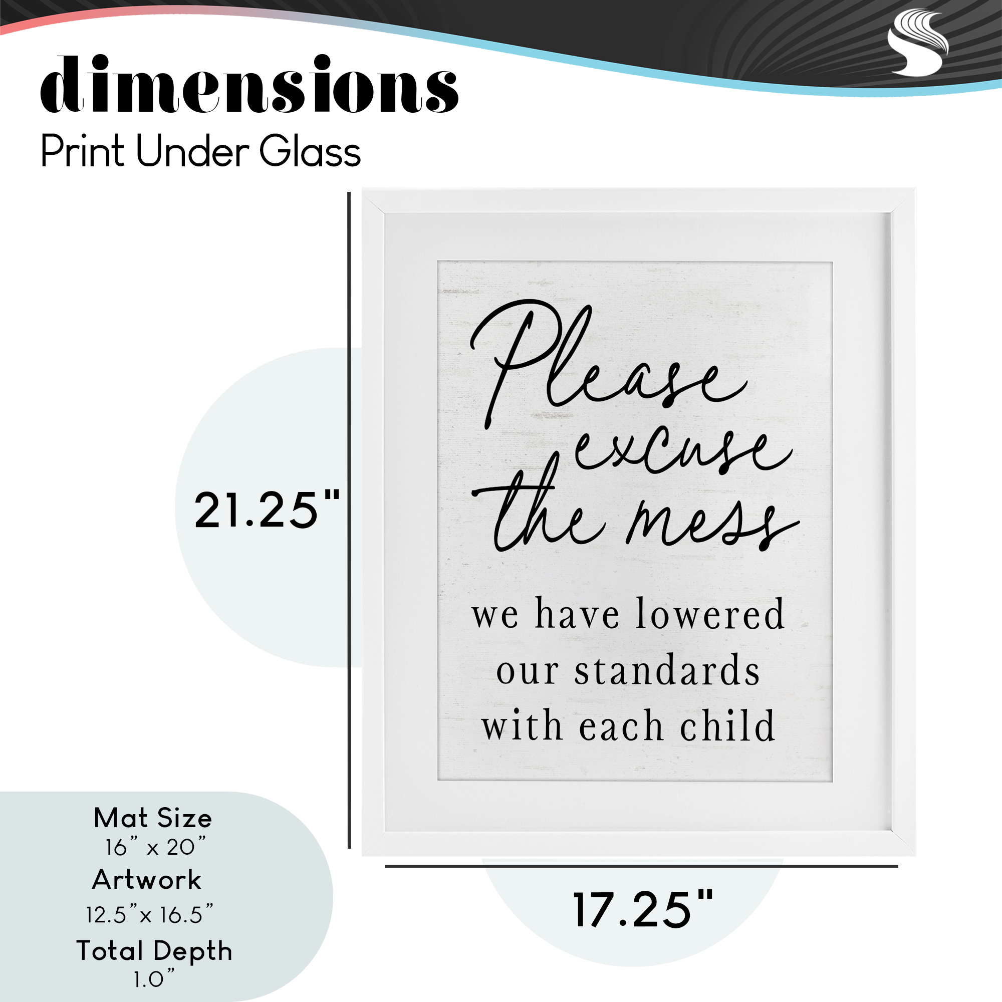Lowered Stand With Each Child White Framed Print Under Glass, design by Lettered and Lined