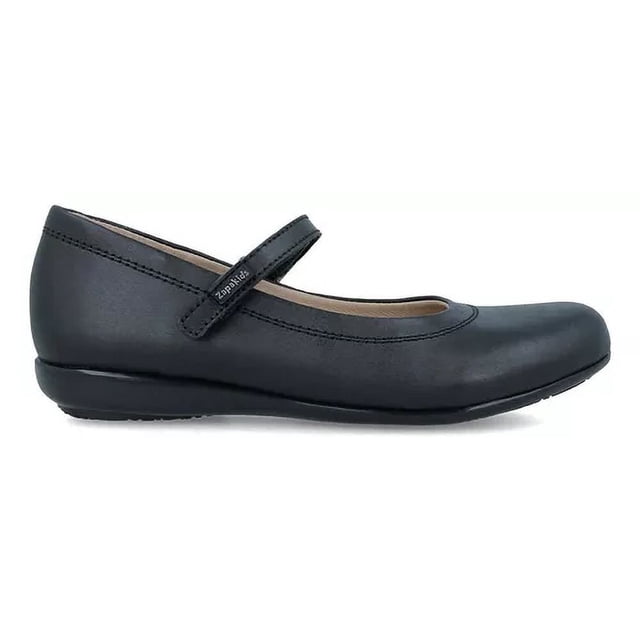 Zapato Escolar Niña Piel Flats Negro