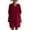 Red, variant on QUYUON Womens Cotton Linen Dresses Summer 3/4 Sleeve V-Neck Casual Blouse Tops Shirt Dresses Solid Color Linen Dress for Women Loose Fit T-Shirt Beach Sundress Style D-3822 Black XL