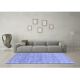 thumbnail image 3 of Ahgly Company Machine Washable Indoor Square Abstract Blue Modern Area Rugs, 6' Square, 3 of 4
