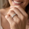 thumbnail image 5 of Pompeii 3/8ct Diamond Vintage Eternity Ring Stackable Womens Wedding Band 14k White Gold, 5 of 5