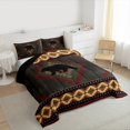 thumbnail image 3 of Feelyou Adult Hippie Aztec Bedding Comforter Set, Bohemian Triangle Abstract Twin Comforter Sets, Woodland Wildlife Bear Reversible Bedding Set, Breathable Home Decor, 2 Pieces, 3 of 8