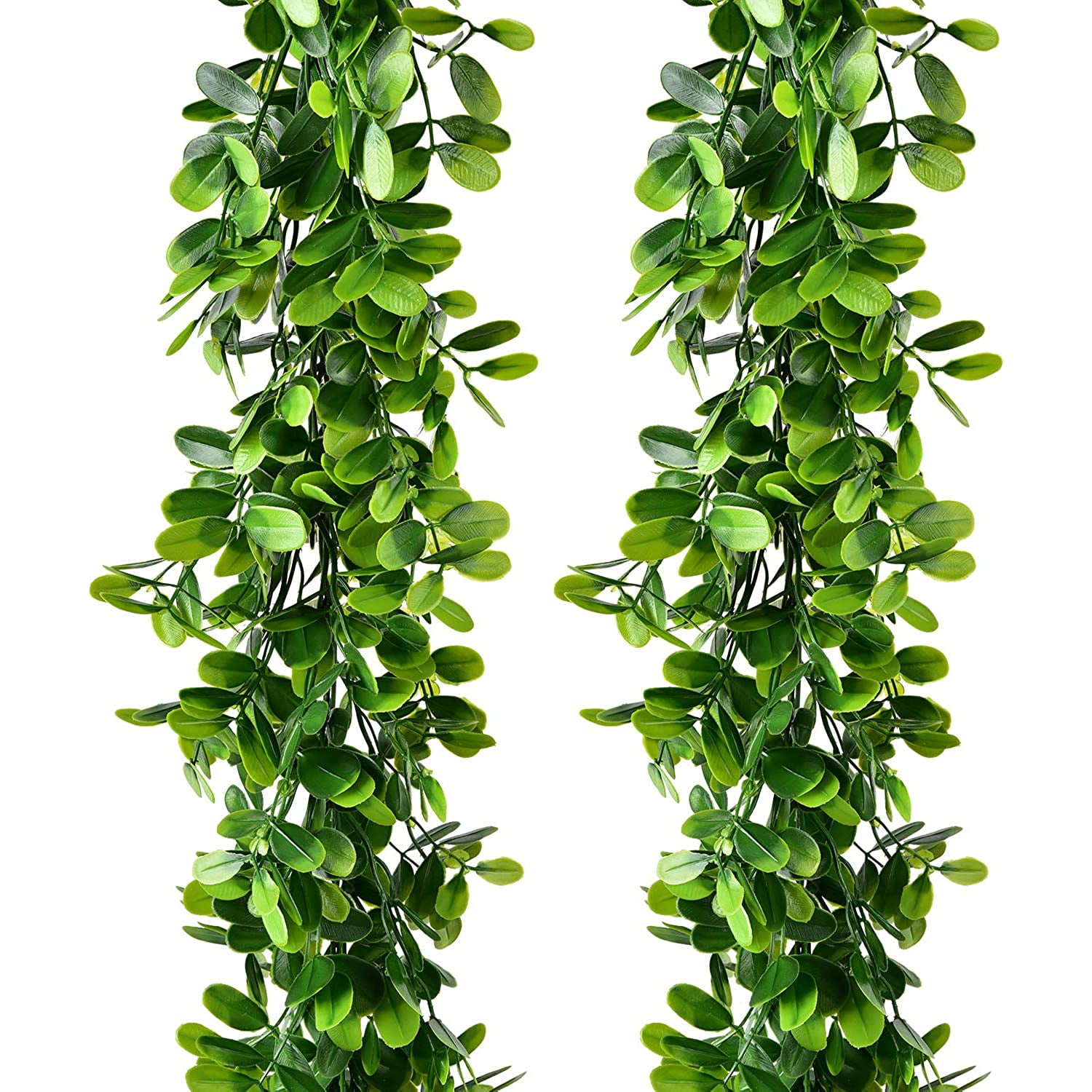Holzlrgus 2Pack 6Ft Artificial Boxwood Garland Greenery Garlands Fake