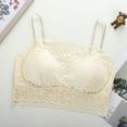thumbnail image 2 of ATOYSOY Lace Splicing Everyday Bra Breathable Push Up Bralette Workout Solid Color Underwear Teens Comfort Bra Wireless Padded Slim Camisoles Beige Free Size, 2 of 3