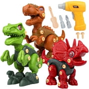 Sanlebi Kids Take Apart Toys Dinosaur Toys for Boys Age 3 4 5 6 Years Old-Building Toy Set with Electric Drill Construction Engineering Play Kit