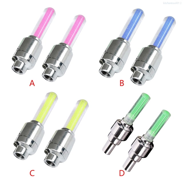 2 Unids/set Rueda Válvula De Aire Tapa Decoración Luz Coche Motocicleta Bicicleta Neumático Lámpara LED De Neumáticos kitchentool01