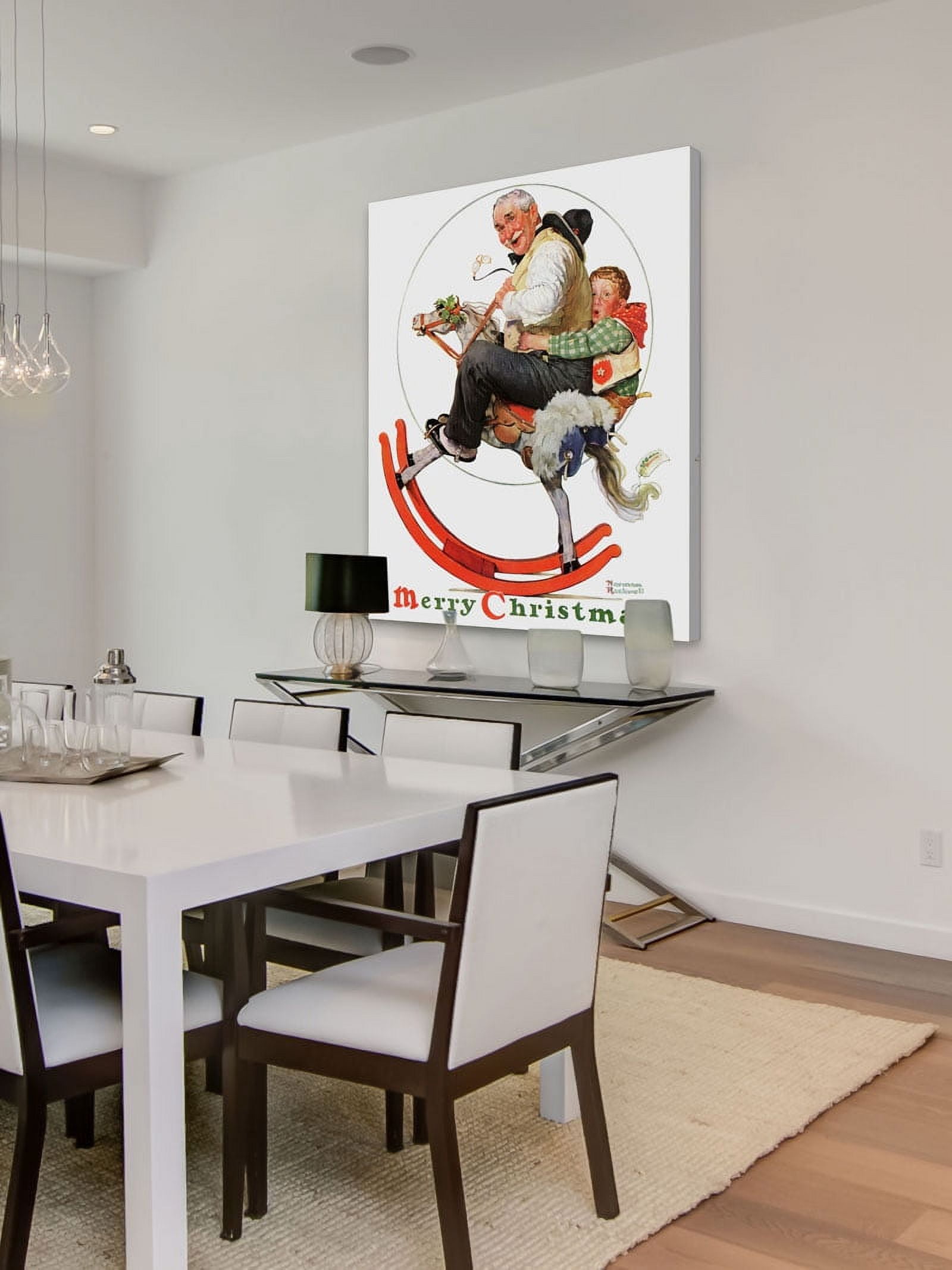 Marmont Hill "Gramps on Rocking Horse" by Norman Rockwell Painting Print on Canvas