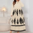 thumbnail image 4 of Ovzne Robes Grande Taille pour Femmes Rondes Robe Mode Ethnique Imprimée Col Rond Manches Longues Robe Facile Printemps Robe Manches Longues Imprimée Liquidation, 4 of 7