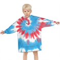 thumbnail image 3 of Colorful Tie Dye Mandala Pattern Blanket Hoodies for Kids 6-13YR Oversize Wearable Blanket Hoodies for Boys Girls Teens, 3 of 7
