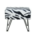 thumbnail image 5 of Home Soft Things Faux Fur Ottoman- Zebra - Black Leg - 19x13x17", 5 of 5