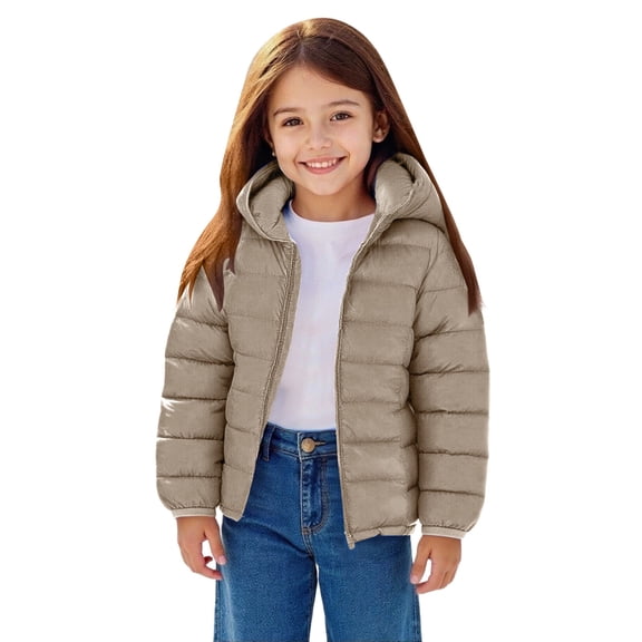 Mercatoo Toddler Girls Boys Puffer Jacket, Hooded Quilted Winter Coat with Zipper, Cute Warm Outerwear for Fall and Winter