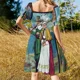 thumbnail image 5 of Vestido de manga corta con agujeros de nieve ropa de mujer vestidos de mujer ropa ligera de mujer, 5 of 7