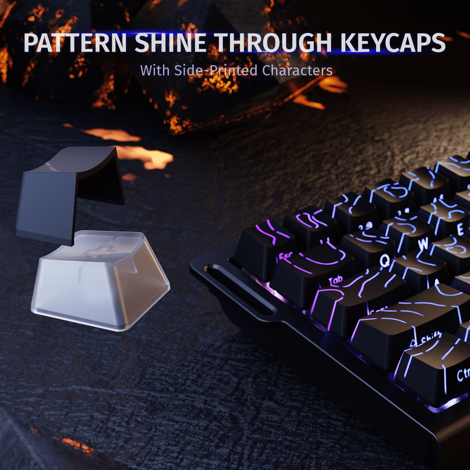 ATTACK SHARK X68 HE 8000Hz Rapid Trigger Keyboard, 0.01mm RT Accuracy Wired Gaming Keyboard with Magnetic Switch, Adjustable Actuation, Rapid Trigger, Snap Tap, RGB Lighting for PC/Mac, Black Contours
