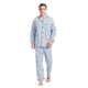 thumbnail image 3 of GLOBAL Conjuntos de Pijamas para Hombre, Ropa de Dormir de Franela 100% Algodón, Ropa de Dormir Superior E Inferior de Manga Larga, Rayas de Tejido Azul XL, 3 of 6