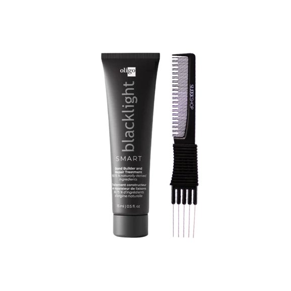 OLIGO Blacklight Smart Bond Builder And Repair Treatment (0.5 oz) with SLEEKSHOP Teasing Comb Pack of 1