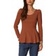 thumbnail image 1 of INSPIRAR CHIC Camisetas de Mujer de Manga Larga con Cuello Redondo Camisas Peplum Casual XS Marrón, 1 of 6