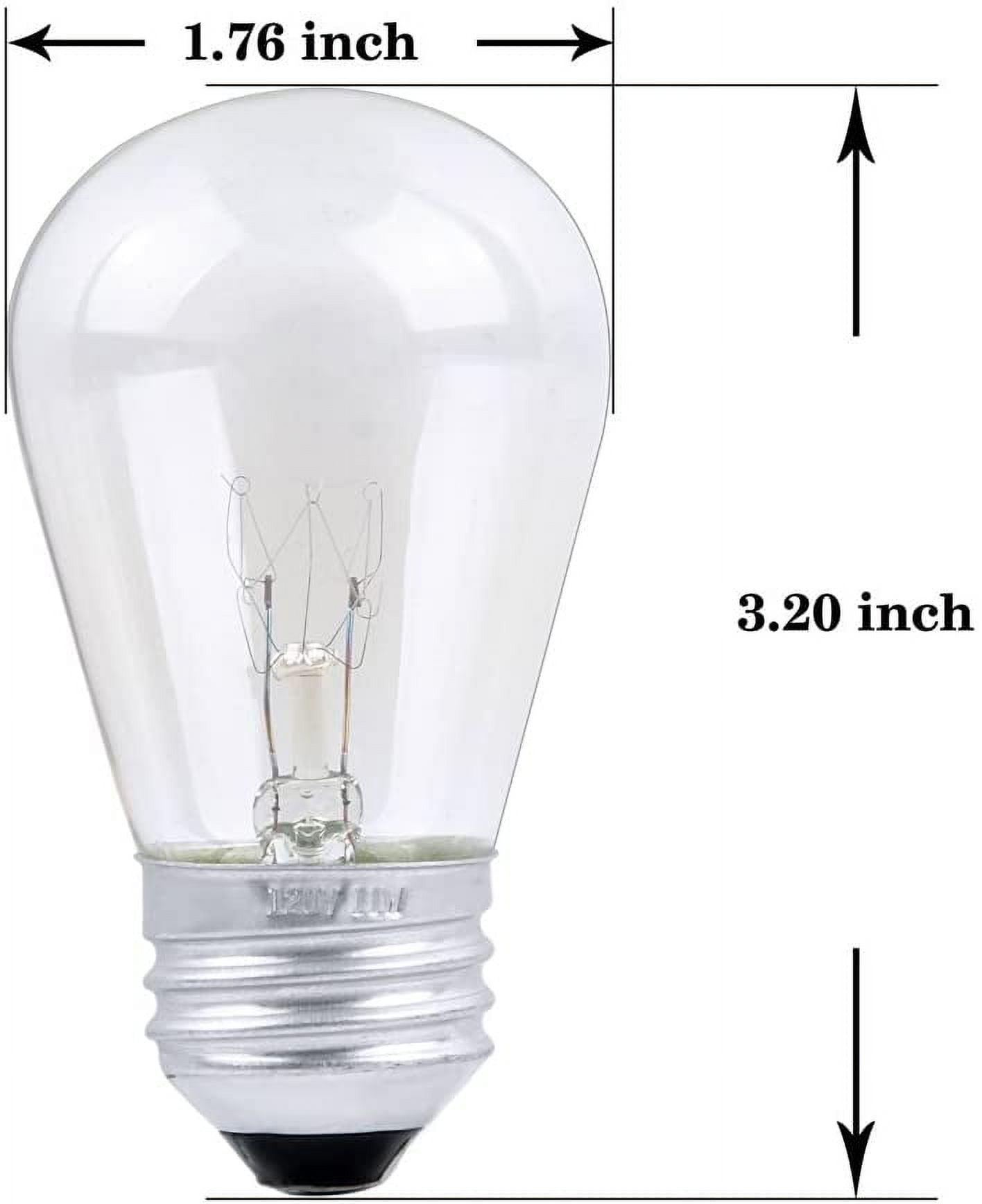 Yi Lighting 11W Transparent Amber S14 Incandescent Light Bulbs Dimmable for Sign, Outdoor String Light Bulbs Replacement (Pack of 25)