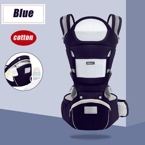 Portador de bebé, Canguro Porta Bebé Tipo Fular para Niños de 0 a 36 Meses, Mochila Ergonómica con Soporte para Cintura, Múltiples Compartimentos con Cierre, Ajustable a Varias Posiciones Xgeek C1