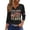 Black, variant on 250 Years American Flag Women's Henley Shirt 1776-2026 USA 250th Anniversary 3/4 Sleeve V Neck Button Down Tee