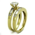 thumbnail image 4 of Women's Stainless Steel Two-Tone IP Gold 5.60(g) CZ Clear Ring Set, 4 of 4