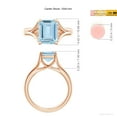 thumbnail image 5 of Angara Natural 3 Ct. Aquamarine Solitaire Ring in 14K Rose Gold for Women (Ring Size: 11.5), 5 of 10