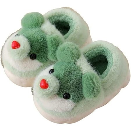 

CoCopeaunts Toddler Kids Plush Slippers Fuzzy Cartoon Non-Slip Winter House Shoes Indoor Outdoor Animal Mouse Slipper